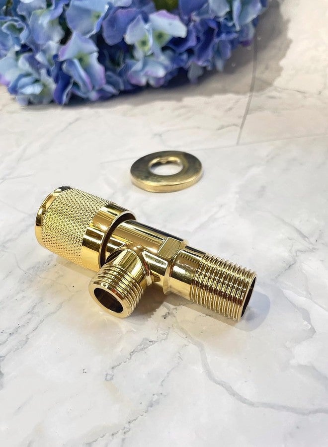 Carnival Gold Angle Cock/Valve for Geyser, Washbasin and Bathroom with Wall Flange | Angular Stop Cock Tap Faucet | Premium Gold Finish (Pack of 2) - Image 5